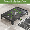 Black Single Layer Dish Rack, Drainer Rack,  Dish Drying Rack，Steel Plate and Bowl Organizer, 50 x 25 x 20 cm