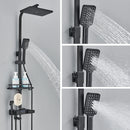Rozin Black Smart Thermostatic Shower Faucet Set Bathroom Intelligent Rainfall Digital Mixer Tap With Rack and Bidet Bath System