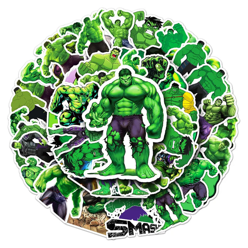 10/30/50pcs Disney Marvel Avengers Super Hero Hulk Stickers Skateboard Luggage Laptop Car Phone Cool Waterproof Sticker Kid Toy