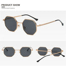 Luxury Retro Polygon Sun Glasses Square Sunglasses for Men Women Fashion Metal Frame Glasses UV Protection Vintage Metal Shades