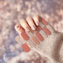 Semi Cured Gel Nails Art Stickers Fashion Solid Color Manicure Decal UV LED Lamp Need Gel Nail Decals Nail Sticker Decoration