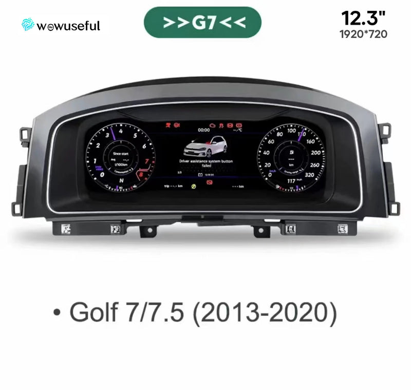 12.3'' Lcd Digital Dashboard Cluster For VW Scirocco Jetta Golf 6 7 MK7 Passat B8 B7 modify Auto Radio Instrument Paneel Cockpit