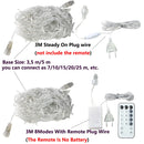 3.5-25M LED Icicle String Lights Christmas Curtain Fairy Lights Garland Remote Outdoor For New Year Wedding Street Holiday Decor