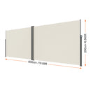 SucceBuy Retractable Side Awning Outdoor Privacy Polyester Water-proof Retractable Patio Screen UV 30+ Room Divider Wind Screen