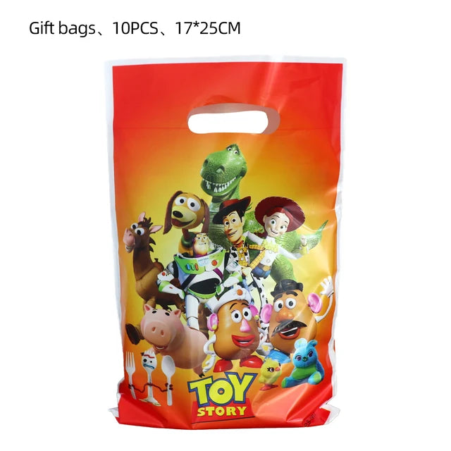 Toy Story Birthday Party Supplies  Cowboy Buzz Lightyear Balloons Snap Bracelet Paper Plate Cup Banner Birthday Gift Surprise