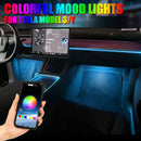 Center Console Dashboard Neon Light Tubes For Tesla Model 3 Model Y 2021- 2024 RGB Interior LED Strip Lights with App Controller