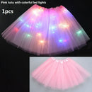 Children Kids Girls Light Up Tutu Led Skirt Glow Wreath Headband Party Birthday Luminous Costumes Christmas Halloween Festival
