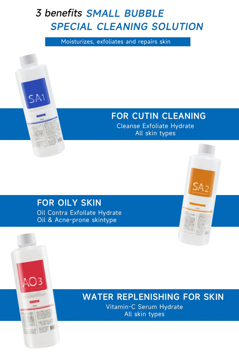 NEWGAGA 3pcs Water Facial Skin Care Face Serum Aqua Peeling Solution 400ml For Facial Machine Deep Cleaning Skin Rejuvenation