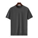 Spring And Summer Worsted Wool Knitted Short-Sleeved Men's T-Shirt Round Neck Thin Fashion Half-Sleeve Sweater
