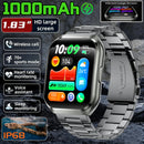 1000mAh Battery Smart Watch IP68 Waterproof Bluetooth Call 1.83" HD Men Sports Blood Oxygen Smartwatch 2026 New