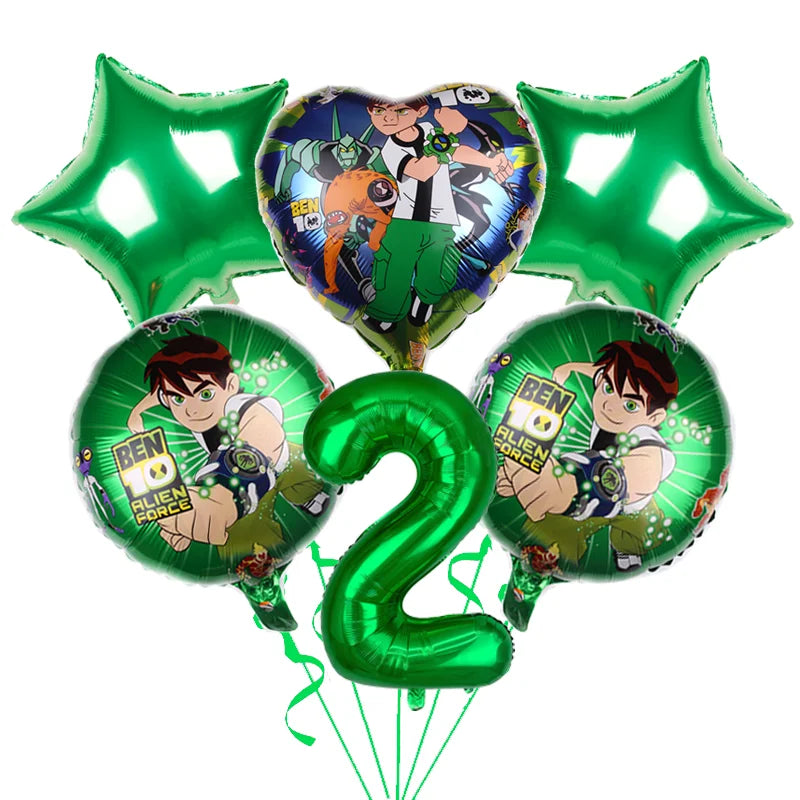 Ben-10 Party Decoration Balloon Cartoon Huge Boy Round 18 inch Balloon Birthday Party Supplies Kids Favor Baby Shower Gift