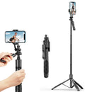 Kabelloser Selfie-Stick mit 1/4"-Schraubgriff, stabilem Schirmstruktur-Stativständer für iPhone Android, 1,8 m extralange Stange
