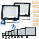 PIR Motion Sensor LED Flood Light 10W 20W 30W 50W 100W 150W 200W 300W AC220V IP66 Waterproof Spotlight Street Floodlight Outdoor