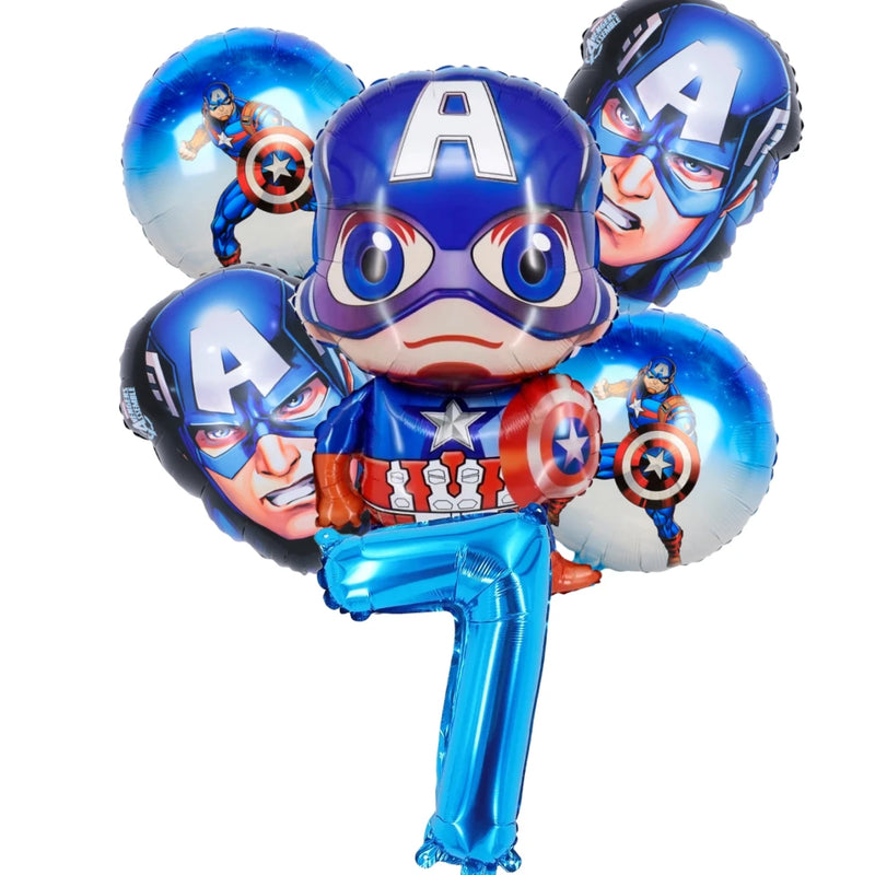 Cartoon Captain America Theme Disposable Tableware Set Birthday Party Dress up Balloon Decoration Baby Shower Background Cloak