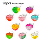 20Pcs Mini Pop Keychain Toddler Sensory Fidget Toys Bulk for Classroom Prizes Kids Birthday Party Favors Goodie Bag Stuffers