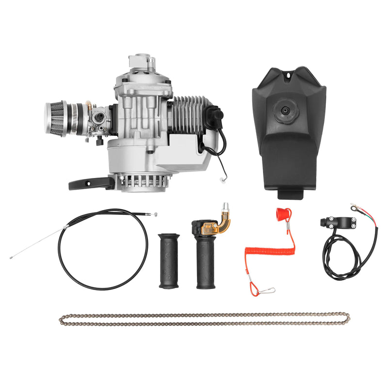 49.85CC 2-stroke Bicycle Engine Kit Single Cylinder Air-cooling Engine Max. Speed 48km/h