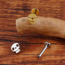 Right Grand ASTM F136 Titanium 16G Punk Hollow Skull Tragus Stud Earring Cartilage Helix Lip Ring Halloween Piercing Jewelry