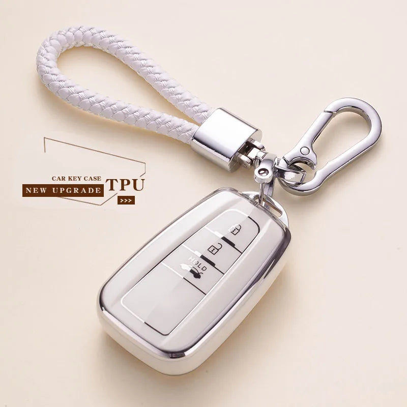 Fashion TPU Car Key Case Full Cover Shell For Toyota Prius Camry Corolla CHR C-HR RAV4 Land Cruiser Prado Keychain Accessories