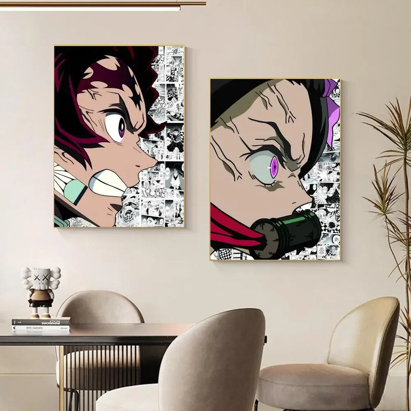 1PC Classic Japanese Anime ONE PIECE Print Poster Paper Waterproof HD Sticker Bedroom Entrance Home Living Room Bar Wall Decor