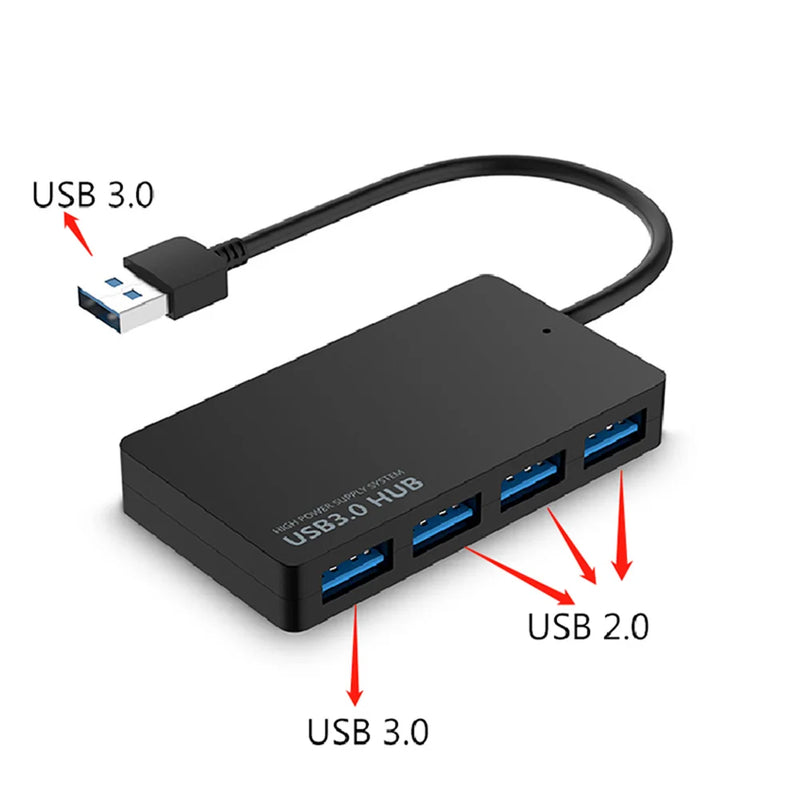 High-speed Usb 3.0 Hub Multi Usb Splitter 4-port Multiple Expander Adapter Computer Accessories For Laptop Pc