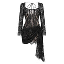 The Lace Hour | Strapless Lace-Panel Sheath Mini Dress