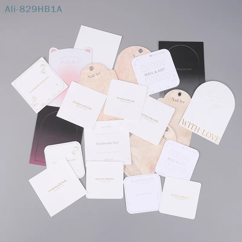 10 PCS Press-On Nail Packaging Display Handmade False Nail Design Swatch  Card Manicure Sample Display Salon