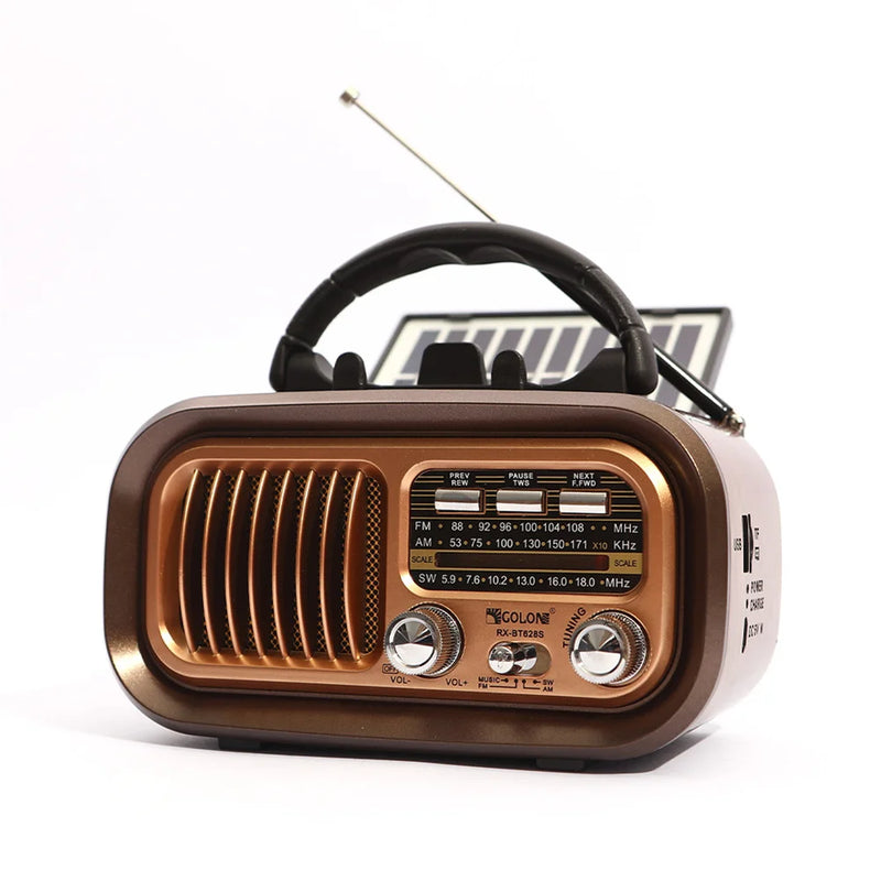 AM FM Portable Radio Operated By USB Cable/Solar Panels Rechargeable Radios Player 3 Band Radio For Senior Outdoor Home