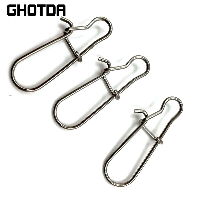 GHOTDA Strong Strength 8kg-47kg  Fishing Connector Swivel Snap Pin Fishhook Lure Carabiner Tackle Tool Fly Fishing Accessorie