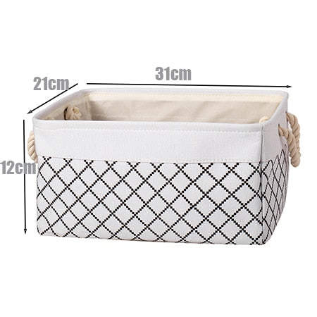 Cotton Linen Folding Storage Baskets Kids Toys Organizer Clothes and Sundries Storage Box Cabinet Storage Bag Laundry Basket