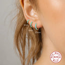 ROXI 6/8/10mm Size Opal Round Hoop Earrings For Women 925 Sterling Silver Circle Earrings Jewelry Bohemia Pendiente Plata 1piece