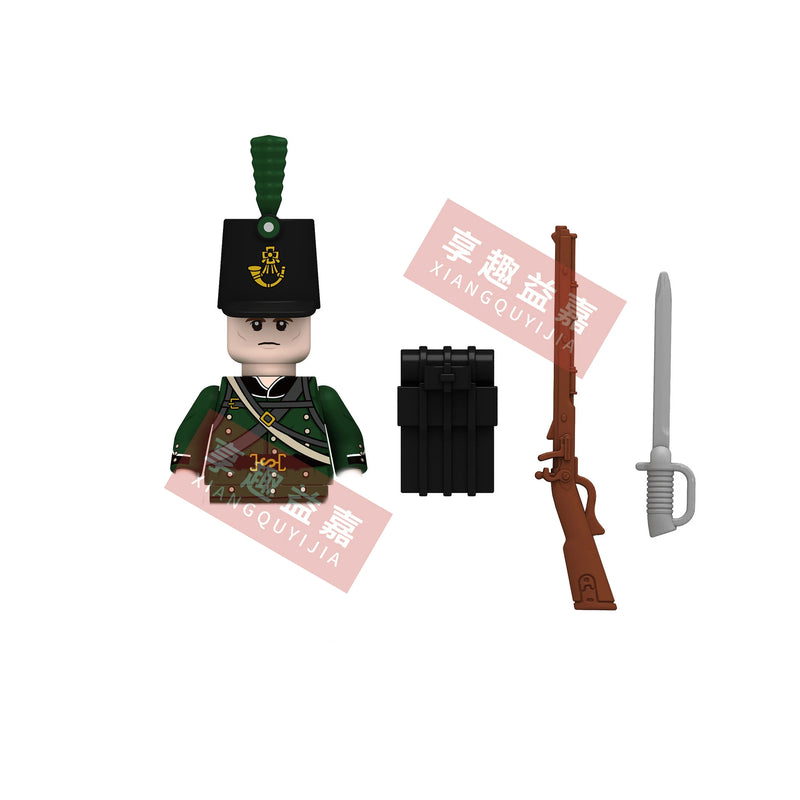 Medieval Napoleonic War French Dragoon British Soldiers Pirates Figures Army Scottish Fuisiler Building Blocks Weapons Brick Toy