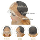 #27 Honey Blonde Human Hair Wigs 13X4 Transparent Lace Pre Plucked Body Wave Human Hair Lace Frontal Wig 200 Density 32 inch
