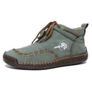 Western Chic Handmade Ankle Boots - Premium Hand-Stitched, Soft Leather, Casual Outdoor Shoes for Women - Comfortable, Durable,