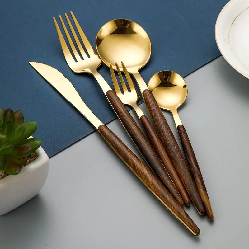 5/10/15/20/30 Pcs Cutlery Set 304 Stainless Steel Knife Spoon and Fork Set Dinnerware Flatware Tableware Silverware Set