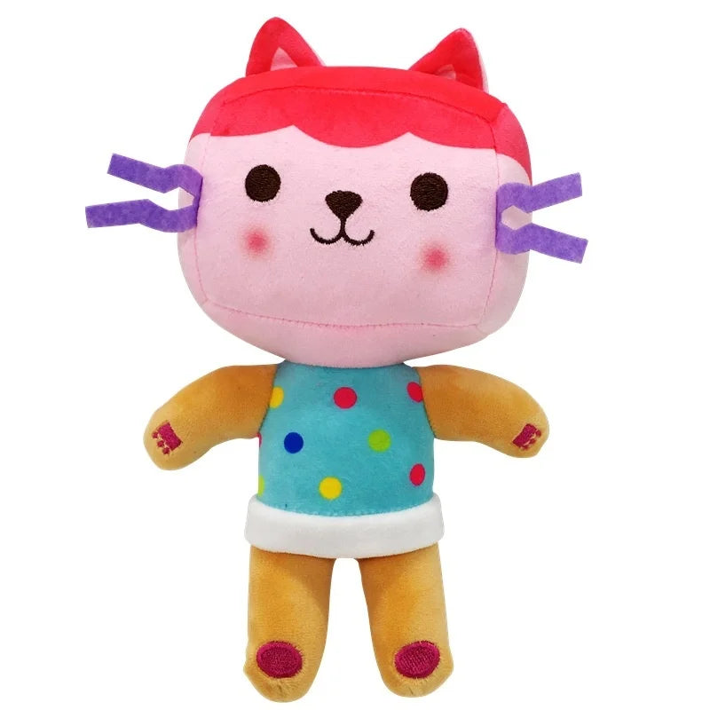 New Gabby Dollhouse Plush Toy Mercat Cartoon Stuffed Animals Smiling Cat Car Cat Hug Gaby Girl Dolls Kids Christmas Gifts