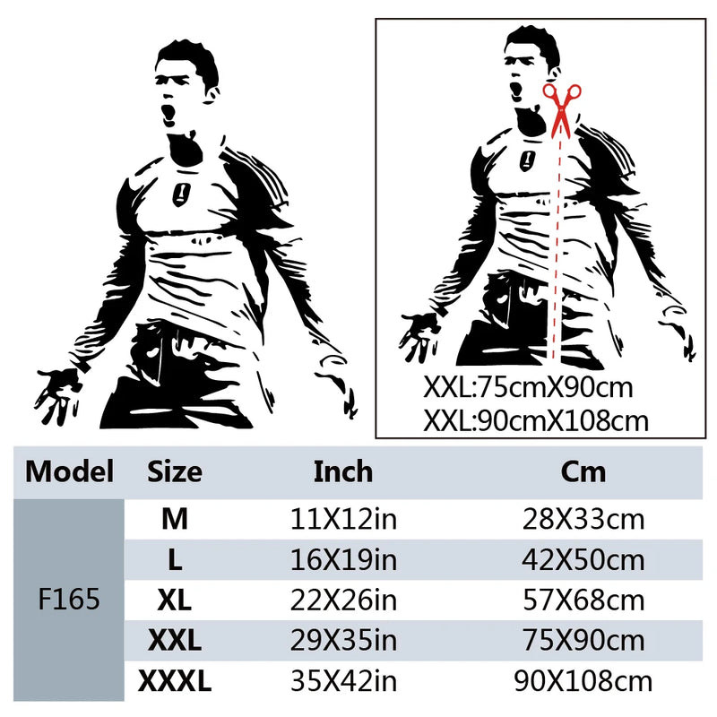 Football Cristiano Ronaldo Vinyl Wall Sticker Soccer Athlete Home Decor Wall Decals Art Mural For Kis Room Bedroom Decor