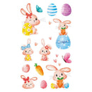 12sheets Happy Easter Temporary Tattoos for Kids Cartoon Bunny Egg Flower Fake Tattoo Stickers Child Birthday party Easter Gift