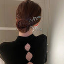 Women's Hairpin Straight Curved Metal Hair Stick Pin Chinese Style Headdress Elegant Jewelry Accessories Wedding Party Headwear