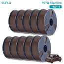 SUNLU 10KG PETG/ABS Filamente 10 Rollen 3D-Filament 1KG/Rolle 1.75mm 100% Filament ordentlich aufgereiht für den 3D-Druck aus der EU USA