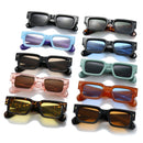 SO&EI New Square Sunglasses Women Vintage Rivets Trending Clear Ocean Gradient Lens Shades UV400 Men Punk Sun Glasses