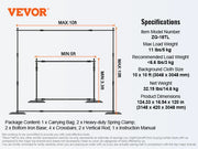 VEVOR 10 x 10 ft Heavy Duty Backdrop Stand Height Adjustable Photography Backdrop Stand for Party Wedding Display Exhibition