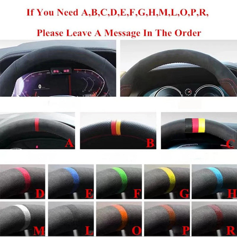 Car Steering Wheel Cover Anti-Slip Artificial Leather Original Steering Wheel Braid For Ford Kuga Focus 2 C-MAX Car Accessories