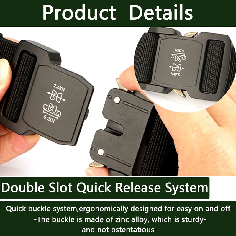 TUSHI New Men's Belt Outdoor Hunting Tactics Belt Multi functional Buckle Nylon Belt High Quality Marine Corps Canvas Belt