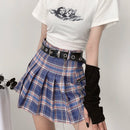 Harajuku Plaid Skirt Women Punk y2k High Waist Mini Tennis Skirts Uniform Chain Pocket A-line Streetwear Vintage Free Belt