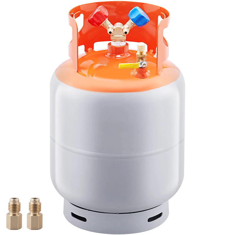 SucceBuy 30 lb Refrigerant Recovery Tank 400 psi Portable Cylinder Tank with Y-Valve for Liquid/Vapor Recovery Can for R22/R134A