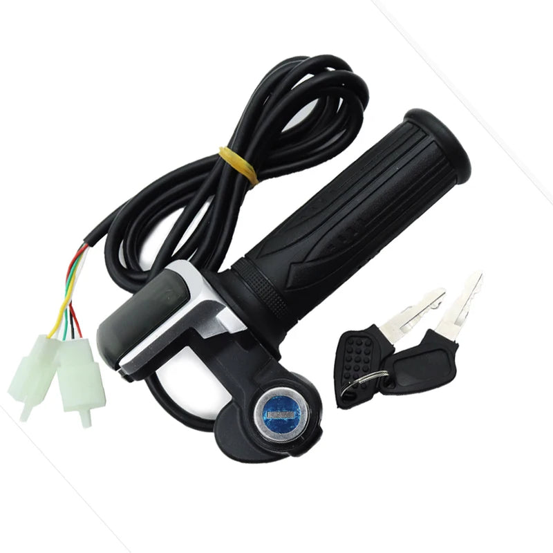 1Pair Electric Scooter Bike Throttle Speed Adjustment Handle with Key Lock Display  Divides LCD Grip 24V 36V 48V