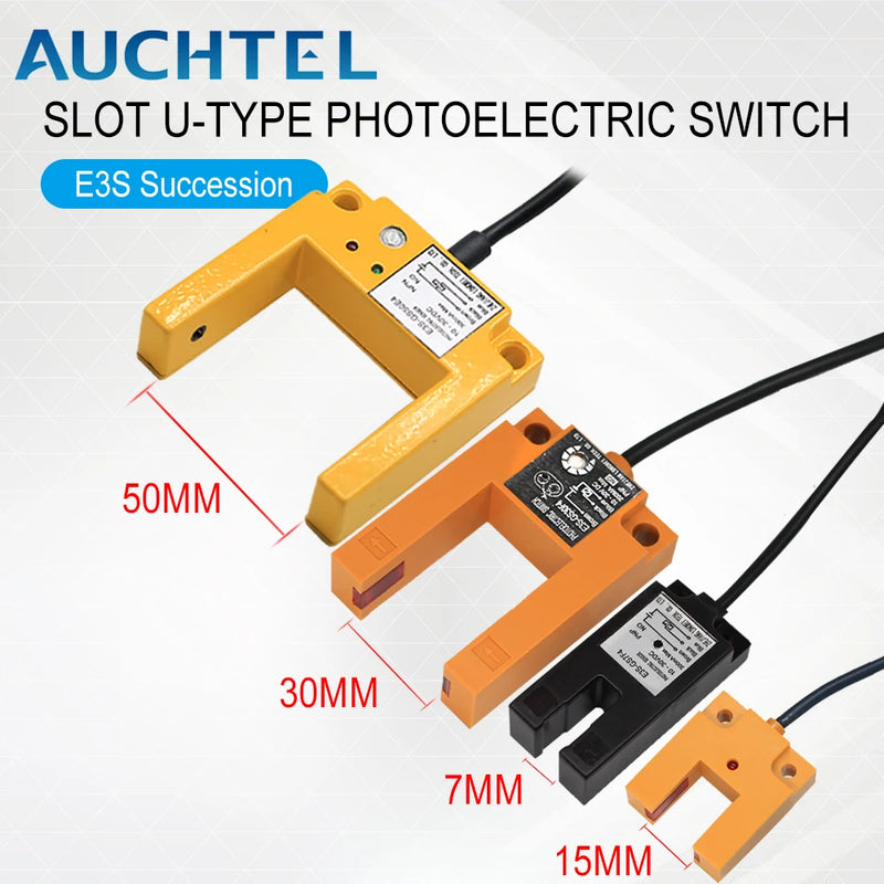 Infrared U-Slot Photoelectric Sensor E3S-GS30/E3S-GS15/E3S-GS7 DC 12-24V Proximity Switches Three-Wire NPN PNP Detection