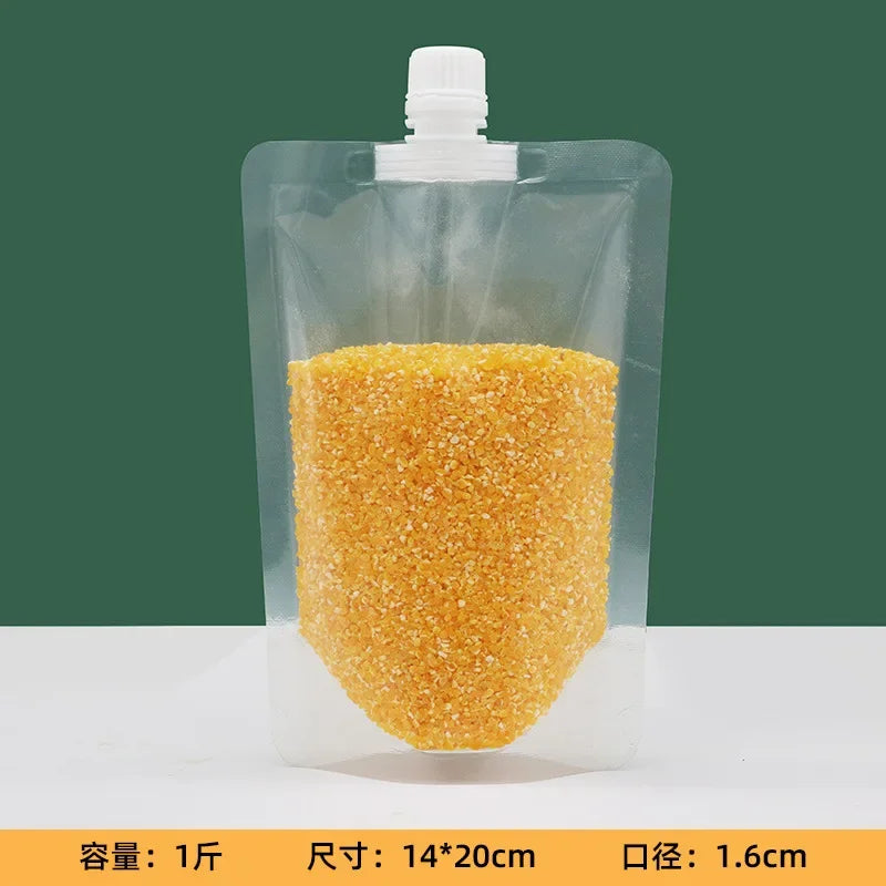 Grains Storage Packaging Bag Rice Dispenser Insect Proof Food Storage Sealed Bag Bean Container Kitchen Organizer with Nozzle