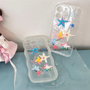 Korean Graffiti Star Clear Phone Case for IPhone 15 11 12 13 14 Pro Max X XS XR SE 7 8 Lovely Transparent Full Coverage Cover