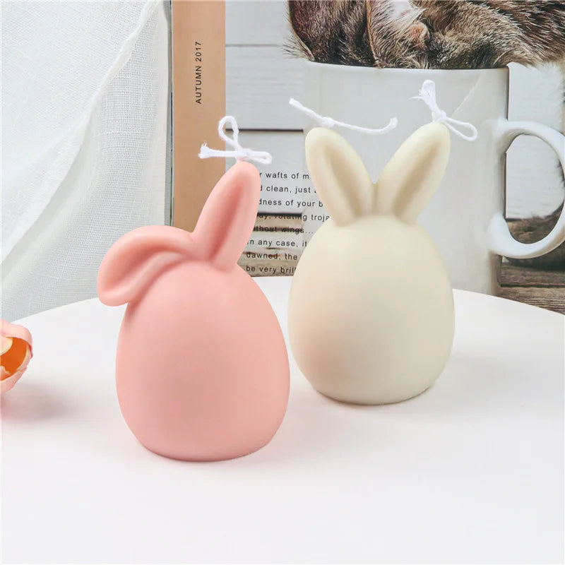 Easter Egg Bunny Silicone Candle Mold 3D Faceless Rabbit Head Aroma Soap Plaster Resin Mould Candle Making Supplies Home Decor